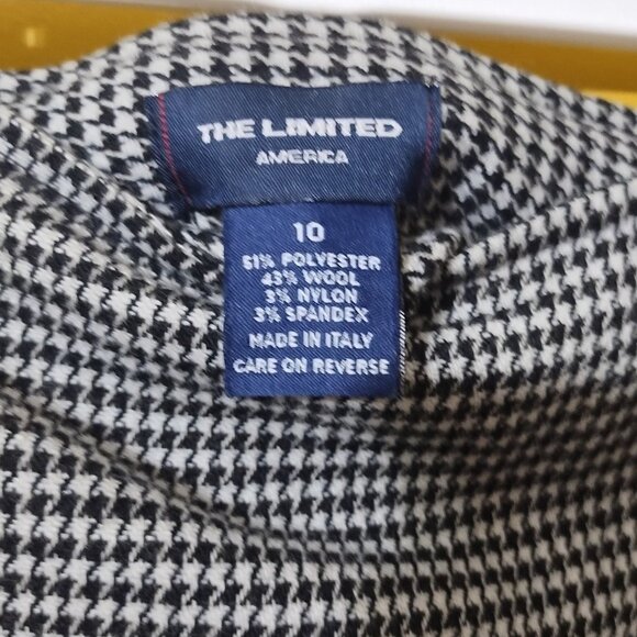 Vtg Y2K The Limited Houndstooth Wool Blend Mini Skirt Sz 10 Indie Preppy Classic - Picture 4 of 5